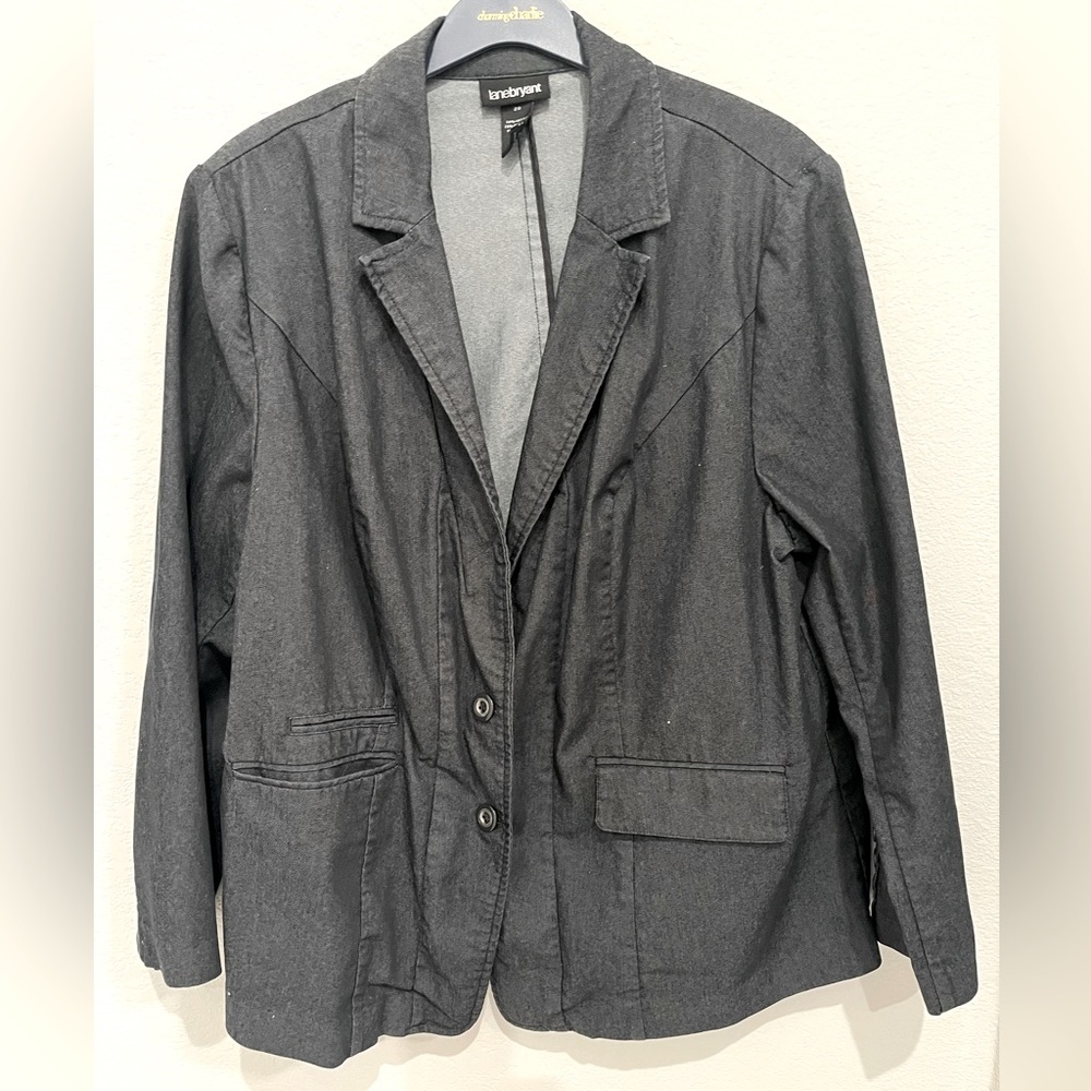 Off black Lane Bryant two button jean blazer